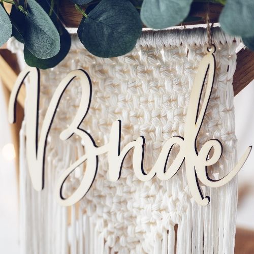 BRIDE & GROOM Stuhlschilder aus Naturholz - Wedding-Secrets
