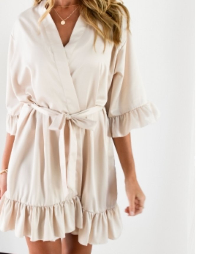 BRIDE SATIN Morgenmantel ♡ Kimono Hochzeit - Wedding-Secrets