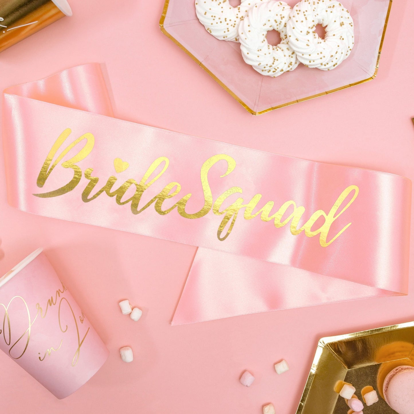 BRIDE SQUAD Schärpe light pink - Wedding-Secrets