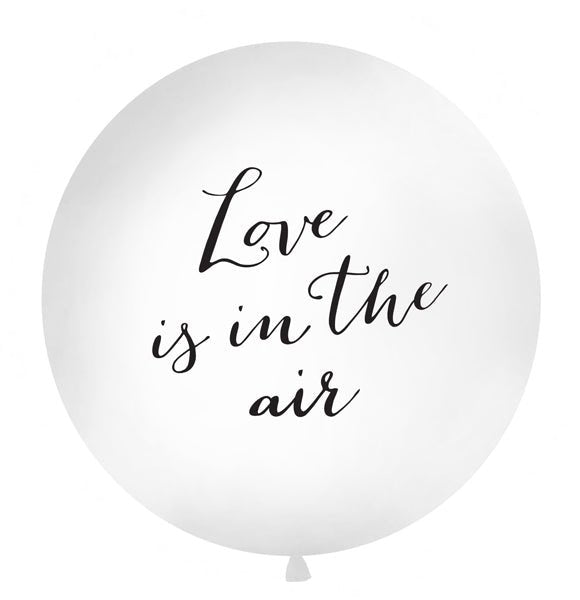 GIANT Ballon schwarze Schrift ♡ Love is in the air ♡ (Ø ca. 1m) - Wedding-Secrets