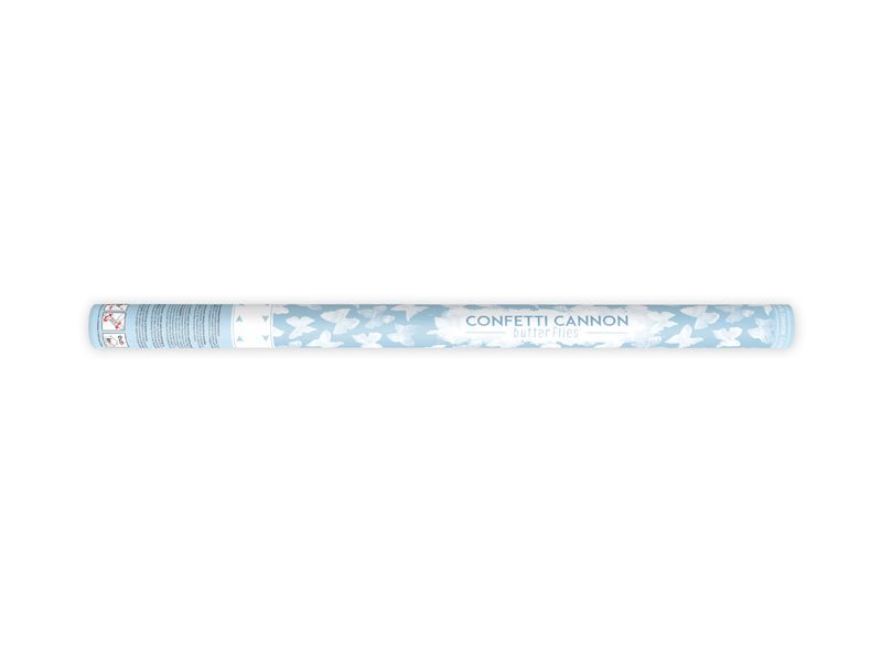 Konfetti Kanone mit weißen Schmetterlingen ♡ 60 cm - Wedding-Secrets