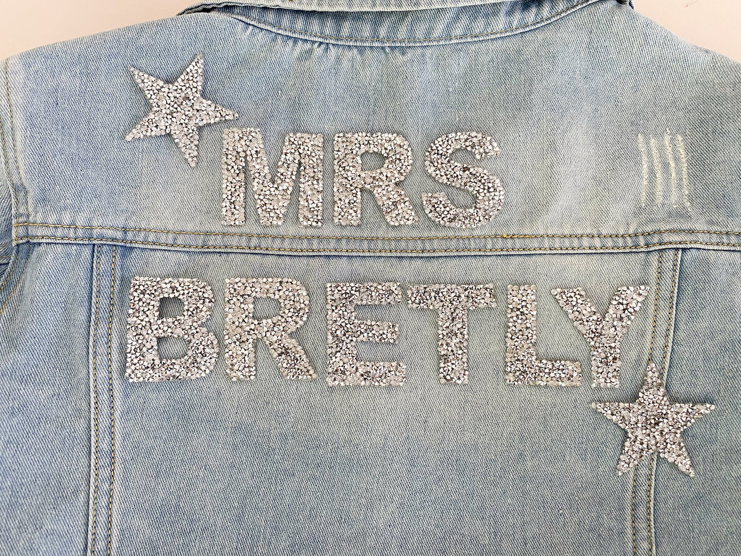 Personalisierte Sparkle Jeansjacke ♡ - Wedding-Secrets