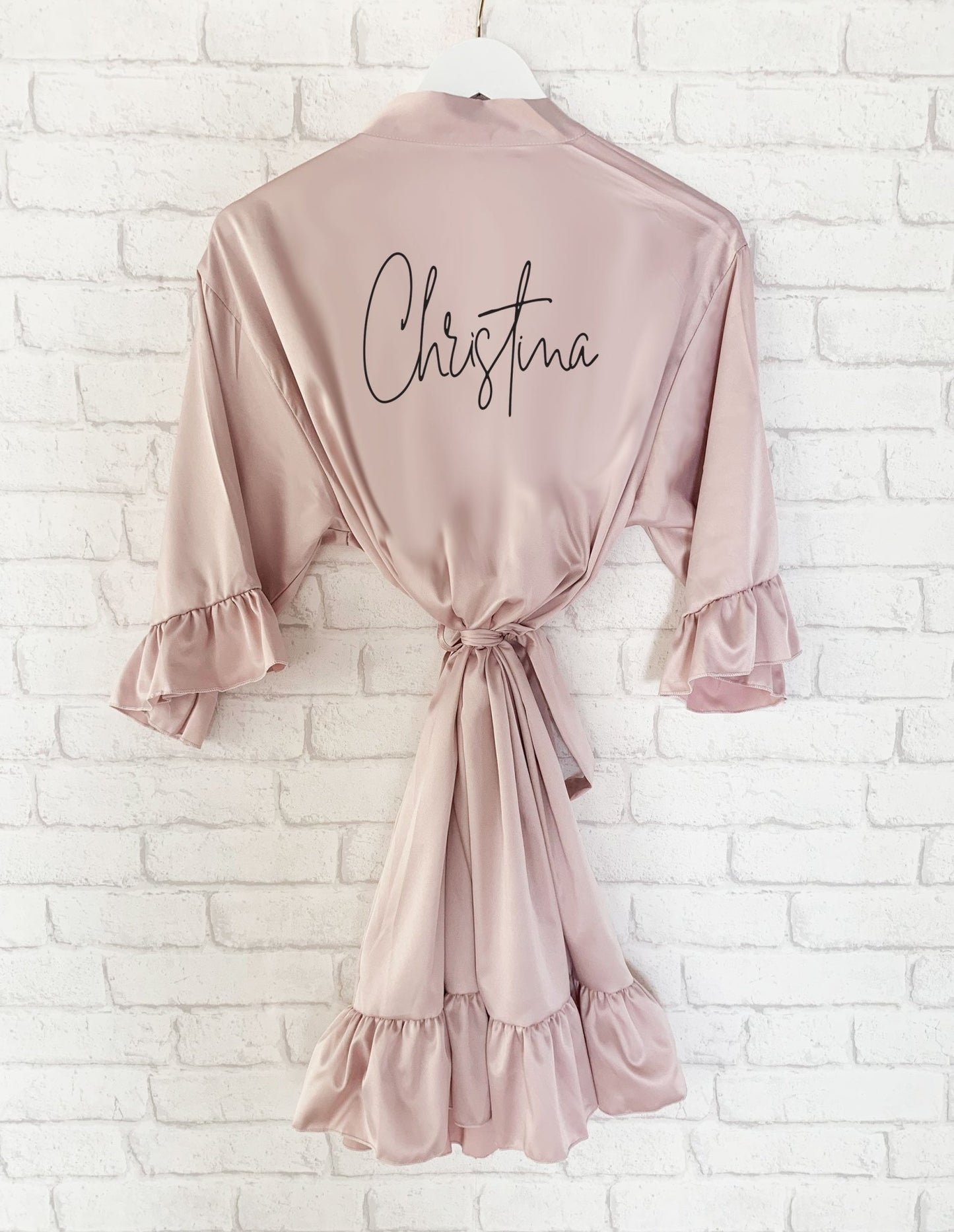 Personalisierter SATIN Morgenmantel ♡ Kimono Hochzeit - Wedding-Secrets