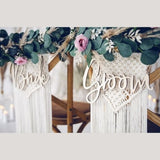 BRIDE & GROOM Stuhlschilder aus Naturholz - Wedding-Secrets