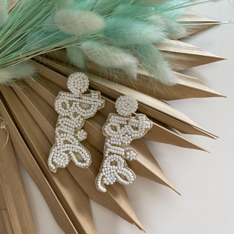BRIDE OHRRINGE white ♡ JGA Geschenk - Wedding-Secrets