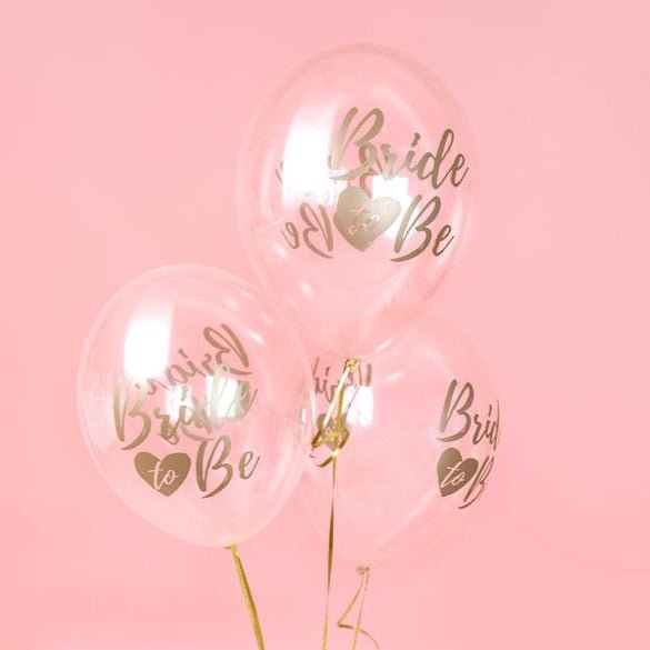 Bride to be Ballons transparent gold ♡ 6 Stk. Ø 30cm - Wedding-Secrets