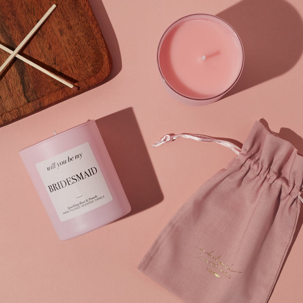 BRIDESMAID Duftkerze pink - Wedding-Secrets