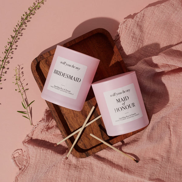 BRIDESMAID Duftkerze pink - Wedding-Secrets