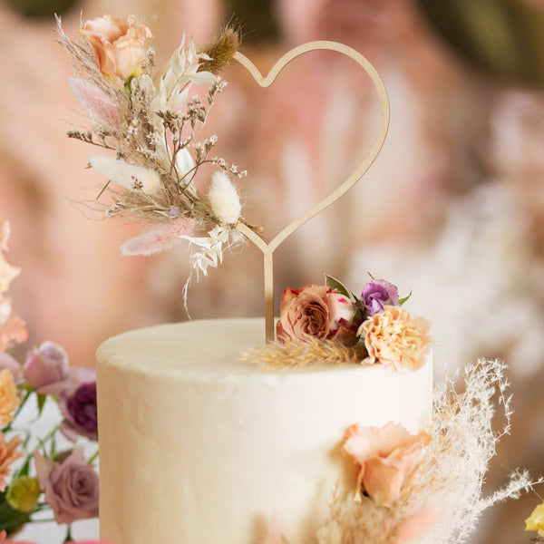 Cake-Topper HERZ aus Holz "zum selbst gestalten" - Wedding-Secrets