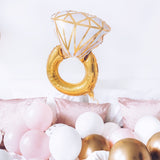 Diamantring Folienballon gold - Wedding-Secrets