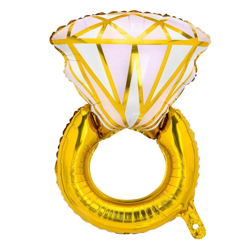 Diamantring Folienballon gold - Wedding-Secrets