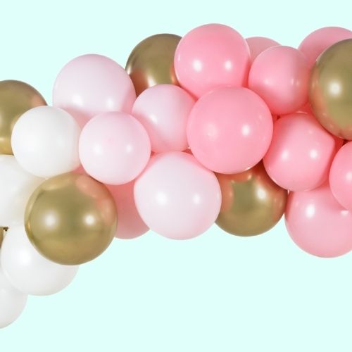 DIY Ballongirlande pink-gold-weiß (60-teilig) - Wedding-Secrets