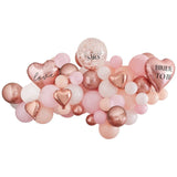 DIY JGA Deko Ballongirlande BRIDE TO BE ♡ rosa, weiß, pfirsich und roségold (65-teilig) - Wedding-Secrets