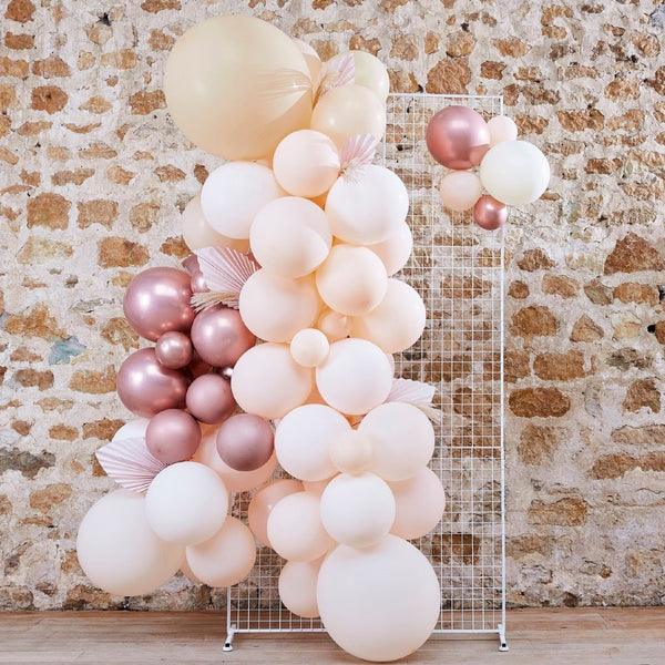 DIY Pampas Ballongirlande in weiß-peach-roségold (70 Ballons) - Wedding-Secrets