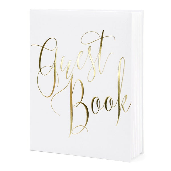 Gästebuch ♡ Weiß mit goldenem Schriftzug - Wedding-Secrets