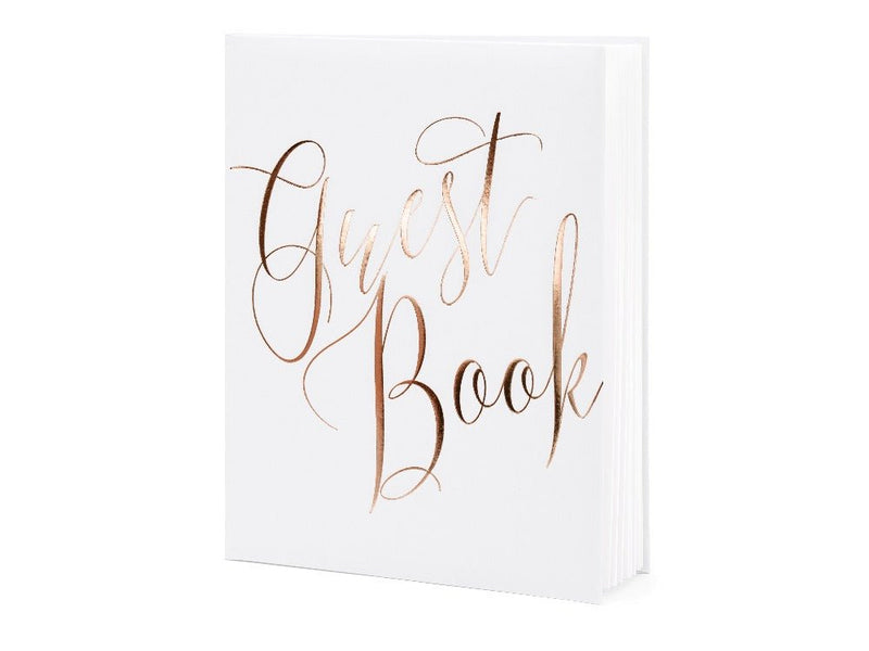 Gästebuch ♡ Weiß mit roségoldenem Schriftzug - Wedding-Secrets