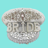 Glitzer BRIDE od. WIFEY Hut ♡ HANDMADE Kapitänsmütze - Wedding-Secrets