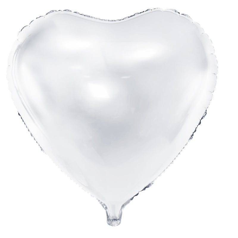 HERZ Folienballon weiß (Ø 61 cm) - Wedding-Secrets