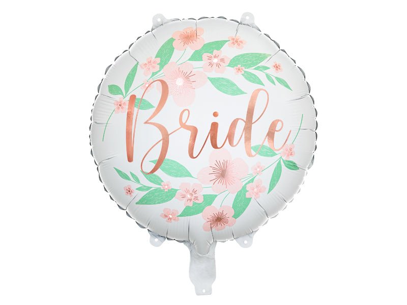 JGA Folienballon BRIDE mit Blumen - Wedding-Secrets