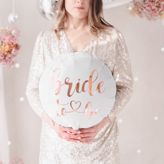 JGA Folienballon Bride to be, weiß - Wedding-Secrets