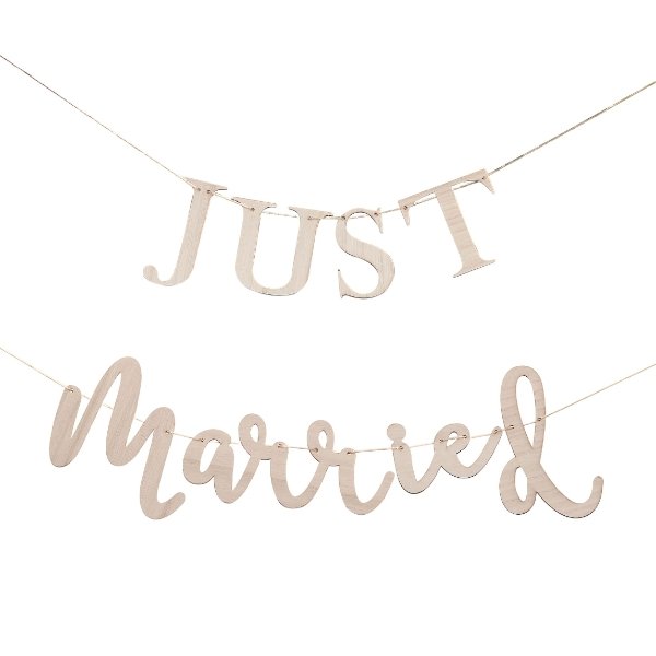JUST MARRIED Girlande aus Holz ♡ - Wedding-Secrets
