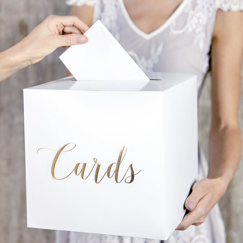 Kartenbox mit goldenem Metallic-Effekt - Wedding-Secrets