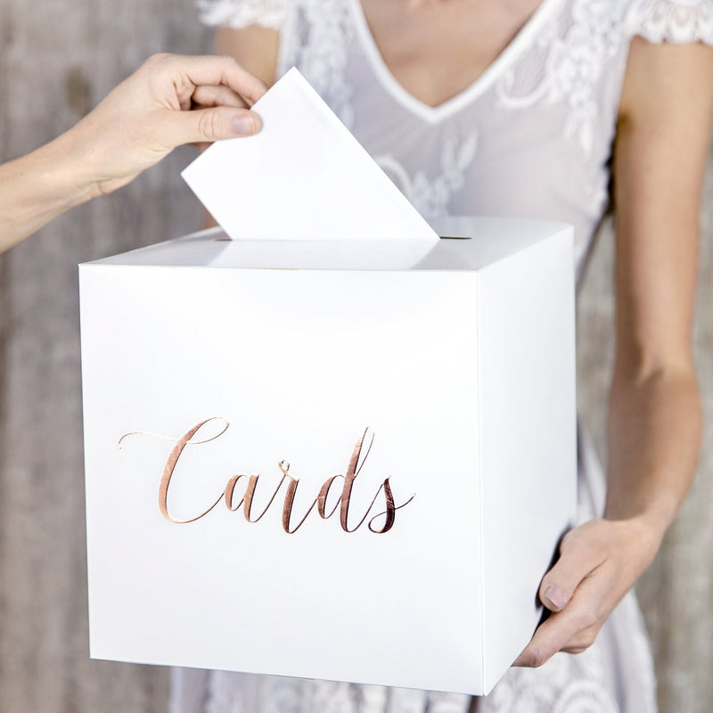 Kartenbox mit roségoldenem Metallic-Effekt - Wedding-Secrets