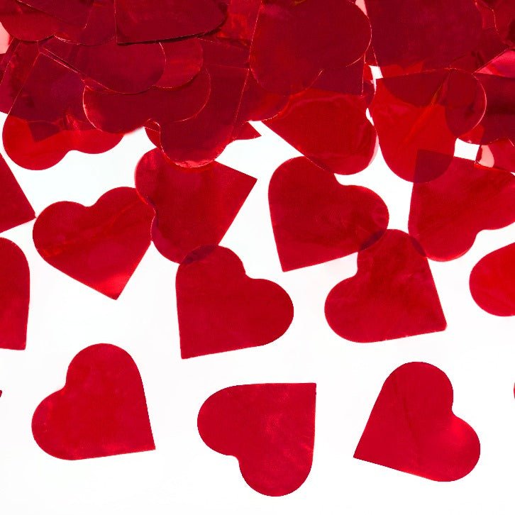 Konfetti Kanone mit roten funkelnden Herzen ♡ 60 cm - Wedding-Secrets