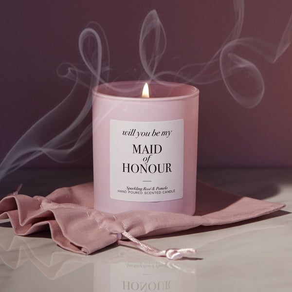 MAID OF HONOUR Duftkerze pink - Wedding-Secrets