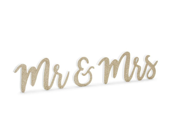 Mr. & Mrs. Schriftzug GOLDEN GLITTER - Wedding-Secrets