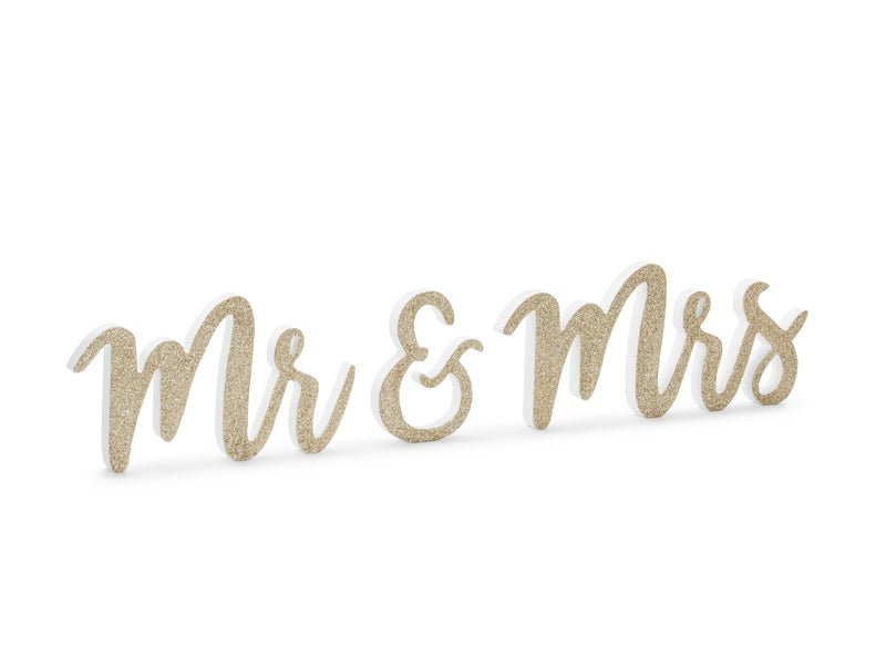Mr. & Mrs. Schriftzug GOLDEN GLITTER - Wedding-Secrets