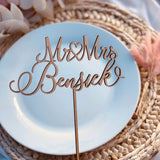 Personalisierte Cake-Topper Mr. & Ms. X ♡Roségold/Gold/Silber/Holz - Wedding-Secrets