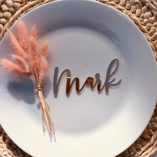 Personalisierte Tischkarten CLASSIC Roségold/Gold/Silber/Holz - Wedding-Secrets