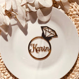 Personalisierte Tischkarten Namensschild BLING Roségold/Gold/Silber/Holz - Wedding-Secrets