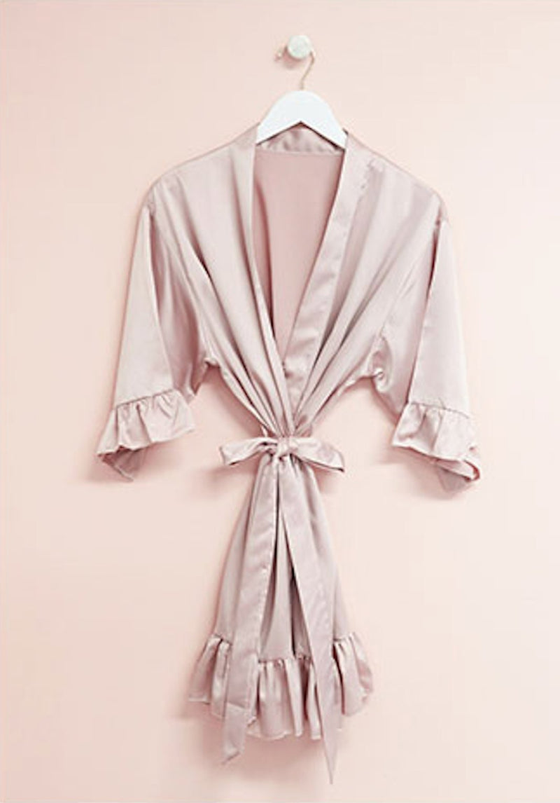 Personalisierter SATIN Morgenmantel ♡ Kimono Hochzeit - Wedding-Secrets