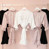 Personalisierter SATIN Morgenmantel ♡ Kimono Hochzeit - Wedding-Secrets