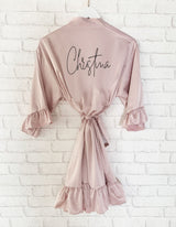 Personalisierter SATIN Morgenmantel ♡ Kimono Hochzeit - Wedding-Secrets