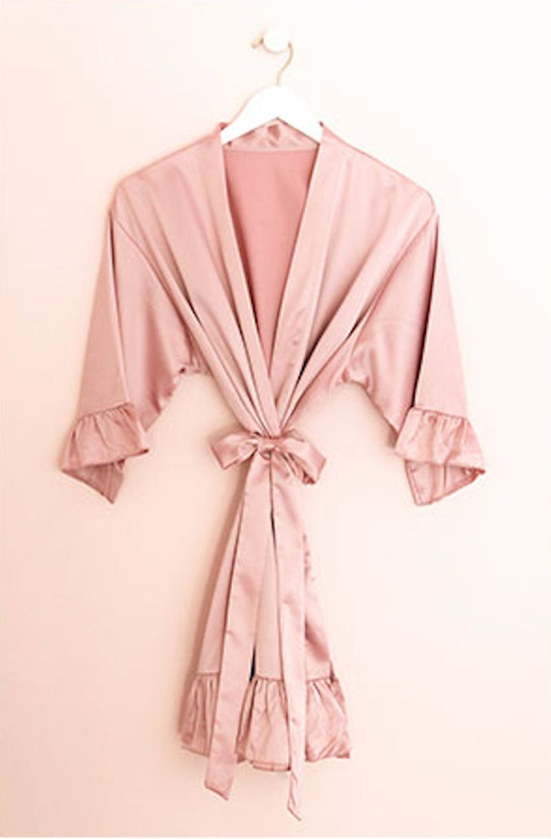 Personalisierter SATIN Morgenmantel ♡ Kimono Hochzeit - Wedding-Secrets