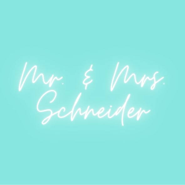 Personalisiertes Neonschild "Mr. & Mrs. Nachname" - Wedding-Secrets