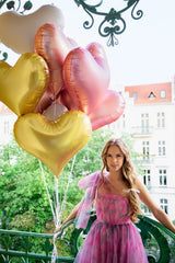 Satin-Folienluftballon Herz in hellrosa - Wedding-Secrets