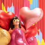 Satin-Folienluftballon Herz in roségold - Wedding-Secrets