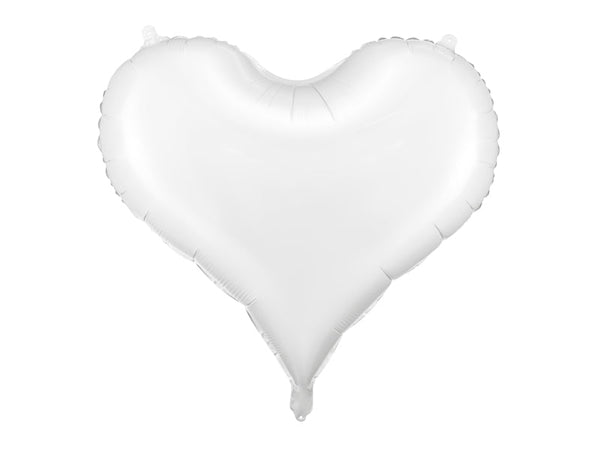Satin-Folienluftballon Herz in weiß - Wedding-Secrets