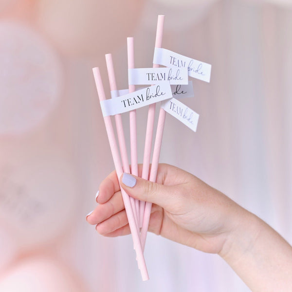 TEAM BRIDE Papier Strohhalme für den JGA - Wedding-Secrets