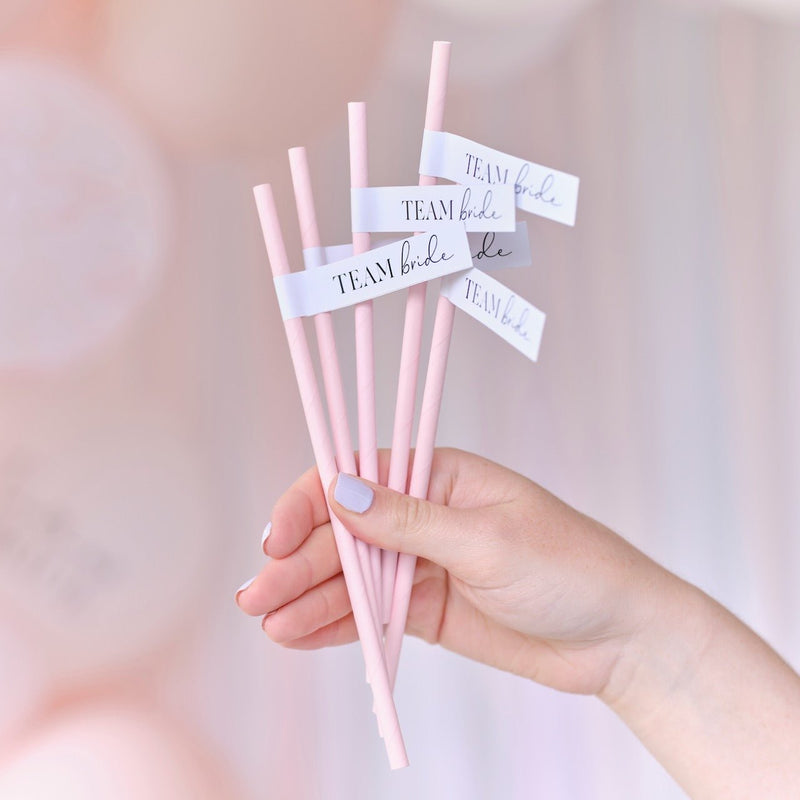TEAM BRIDE Papier Strohhalme für den JGA - Wedding-Secrets