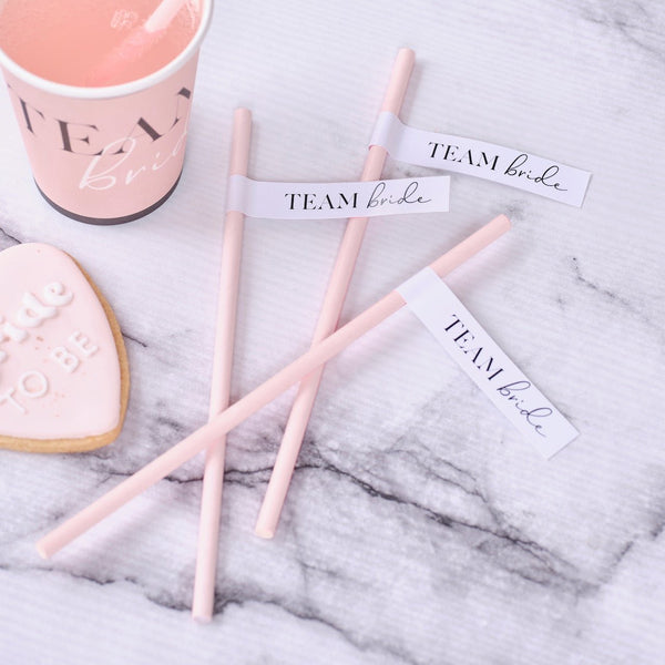 TEAM BRIDE Papier Strohhalme für den JGA - Wedding-Secrets