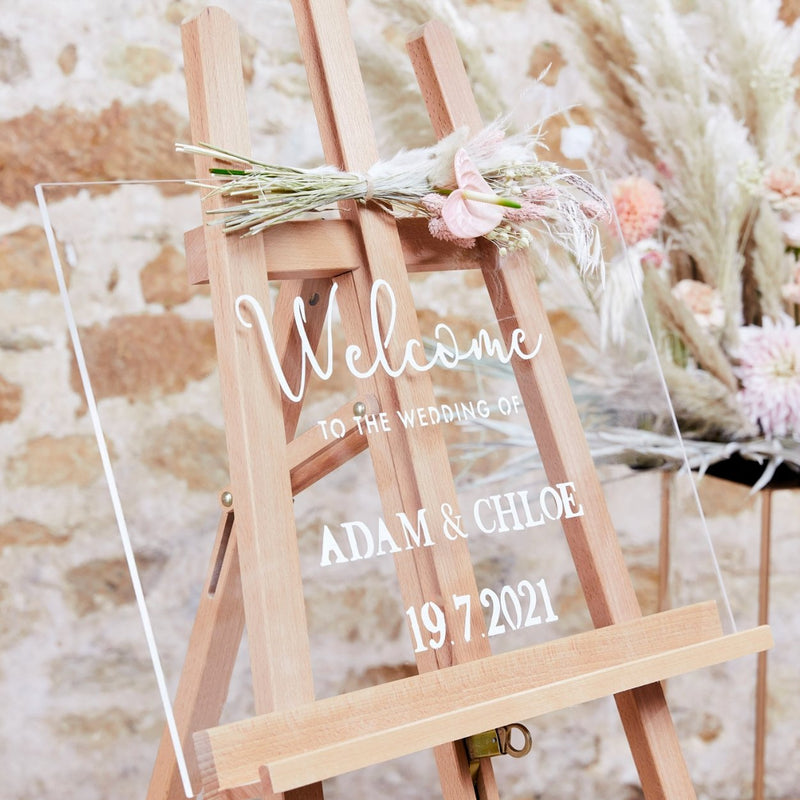Transparentes Acrylschild "zum selbstgestalten" - Wedding-Secrets